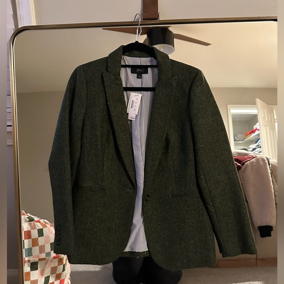 J. Crew Parke Blazer in ‘Pine English’ Wool Herringbone - Picture 2 of 4